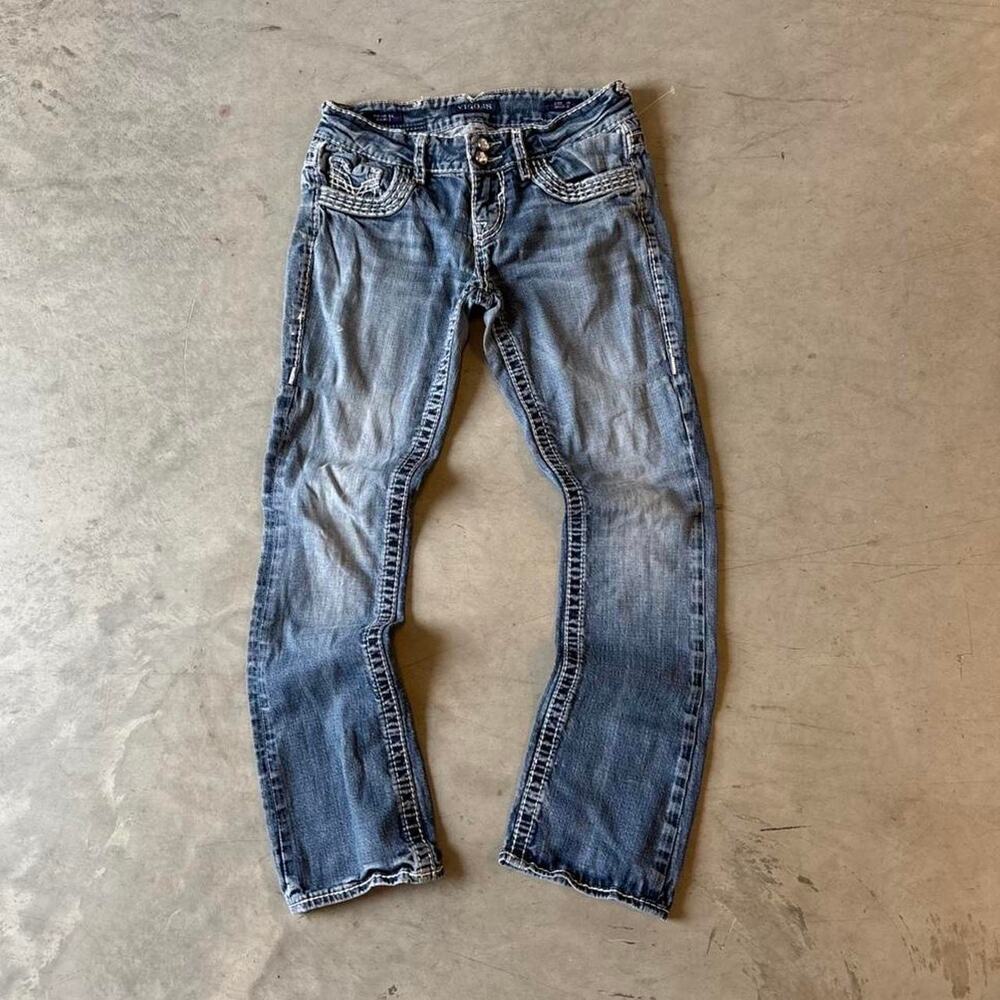 y2k faded washed bootcut jeans